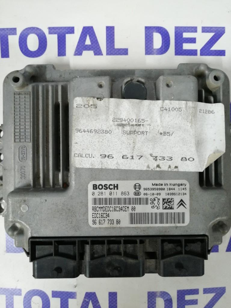 Calculator Motor ECU Peugeot 207 1.6 HDI 110 CP - 0281011863 / 9661773380