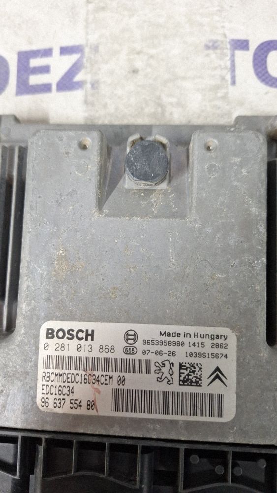 Calculator motor (ECU) Peugeot 307 2004 - 9653958980 9663755480 0281013868