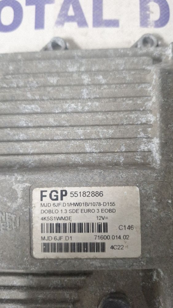 Calculator motor (ECU) Fiat Doblo 2004 - 55182886 7160001402