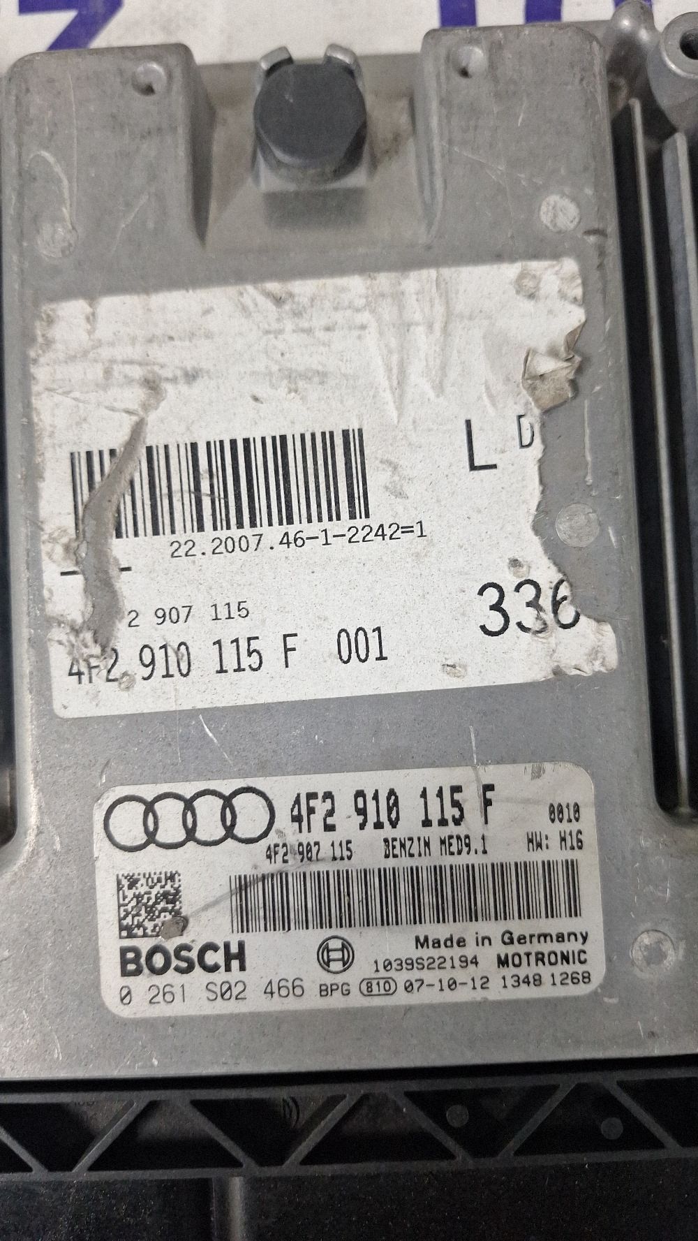 Calculator motor (ECU) Audi A6 S6 C6 4F 2007 - 4F2910115F 0261S02466