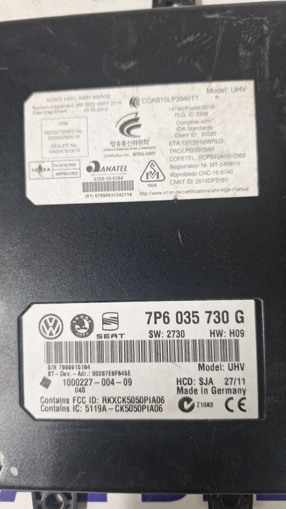Car kit Volkswagen Passat B7 2011 - 7P6035730G 10022700403