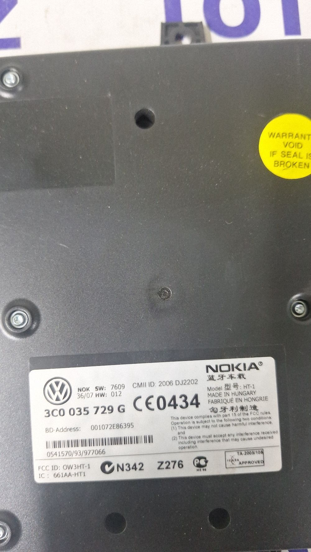 Car kit Volkswagen Passat B6 2010 - 3C0035729G 001072E86395
