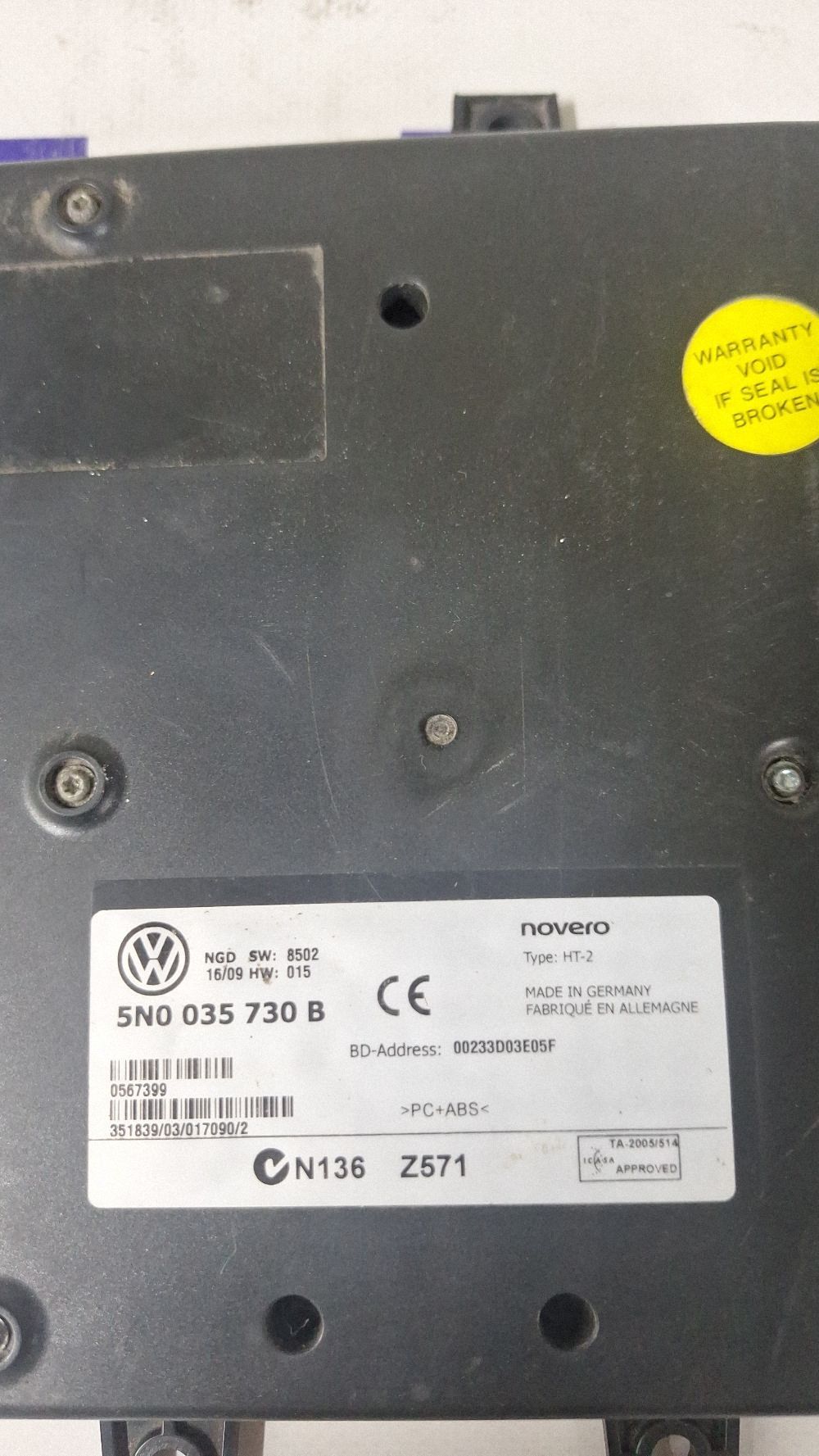 Car kit Volkswagen Tiguan 2009 - 5N0035730B