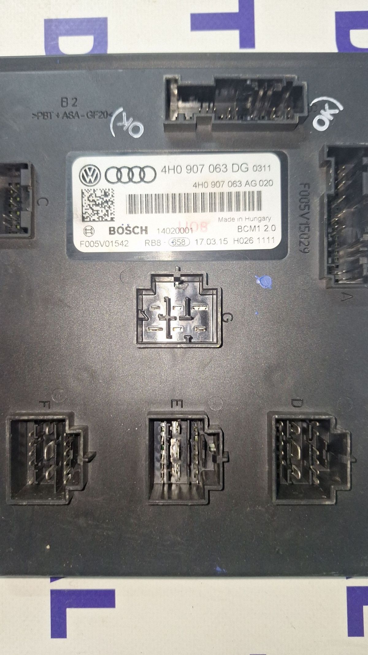 Calculator confort Audi A6 S6 C7 4G 2013 - 4H0907063DG 4H0907063AG 14020001 F005V01542