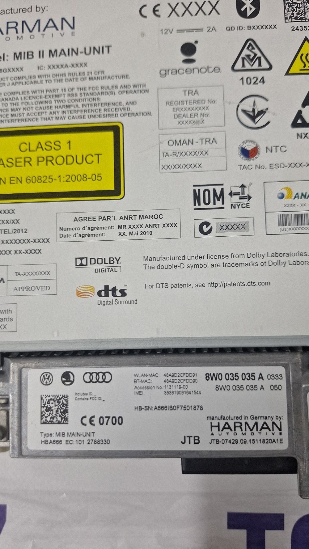 Interfata audio Audi A4 S4 B9 2015 - 8W0035035A