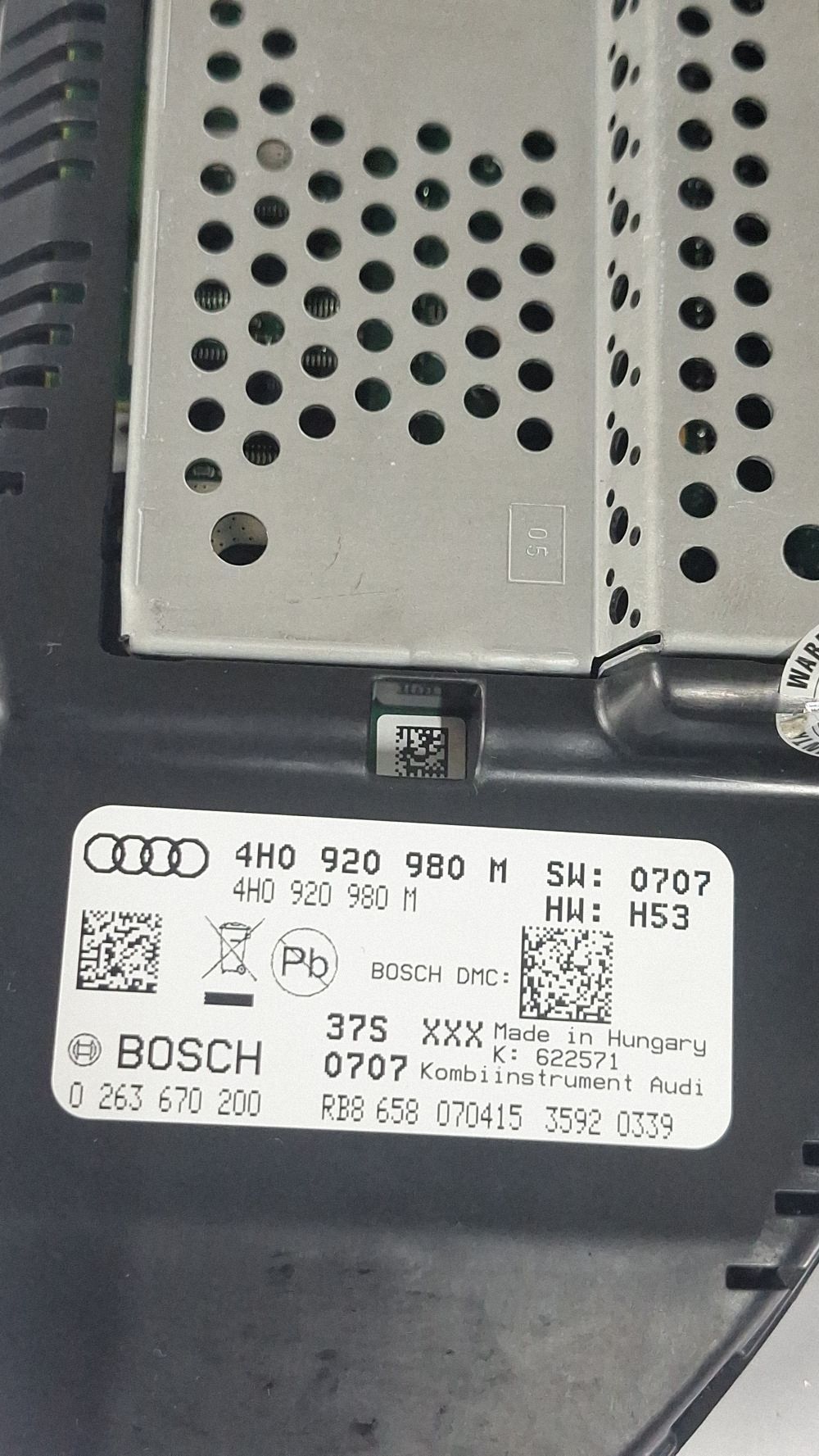 Ceasuri bord Audi A8 S8 D4 4H 2015 - 4H0920980M 0263670200