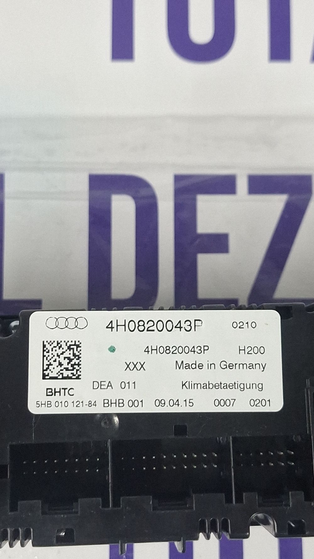 Climatronic Audi A8 S8 D4 4H 2014 - 4H0820043P 5HB01012184
