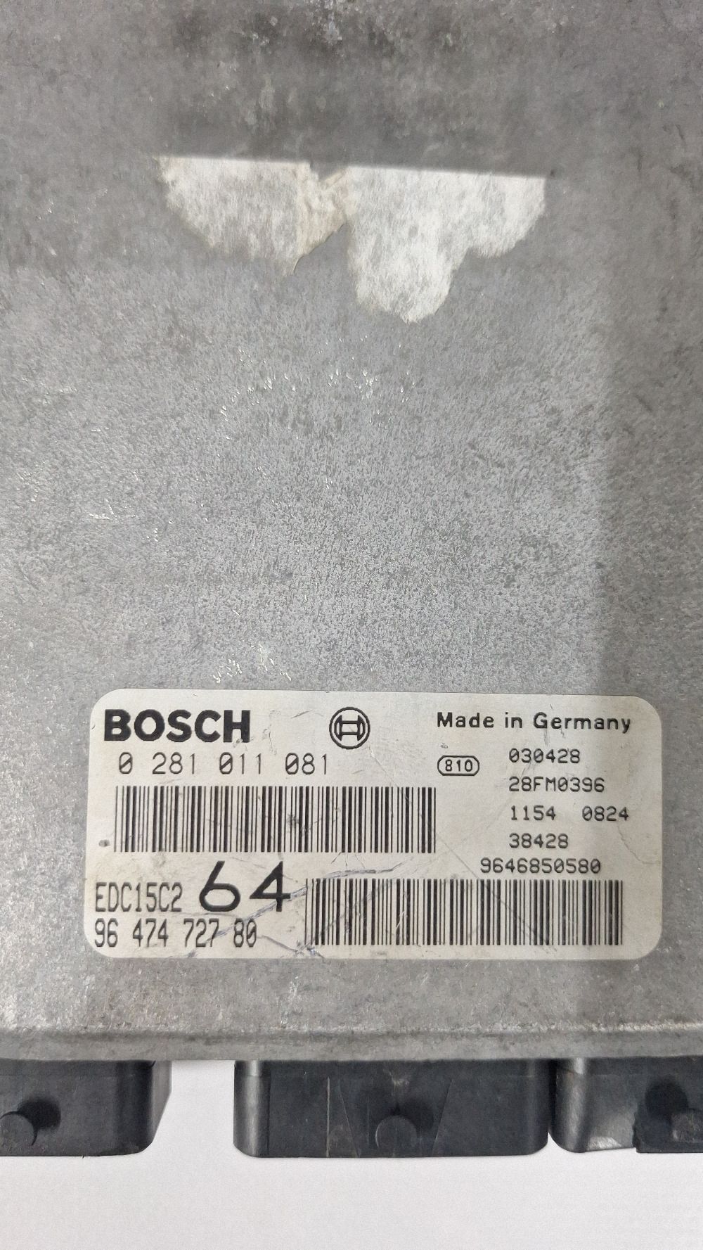 Calculator motor (ECU) Peugeot 307 2002 - 9647472780 0281011081 9646850580