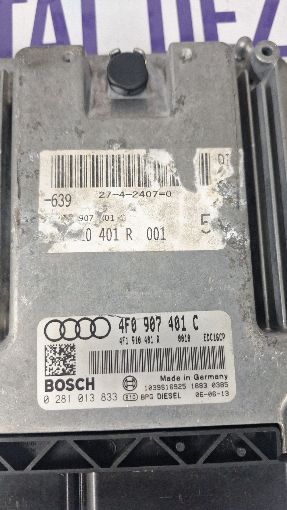 Calculator motor (ECU) Audi A6 S6 C6 4F 2006 - 4F0907401C 4F1910401R 0281013833