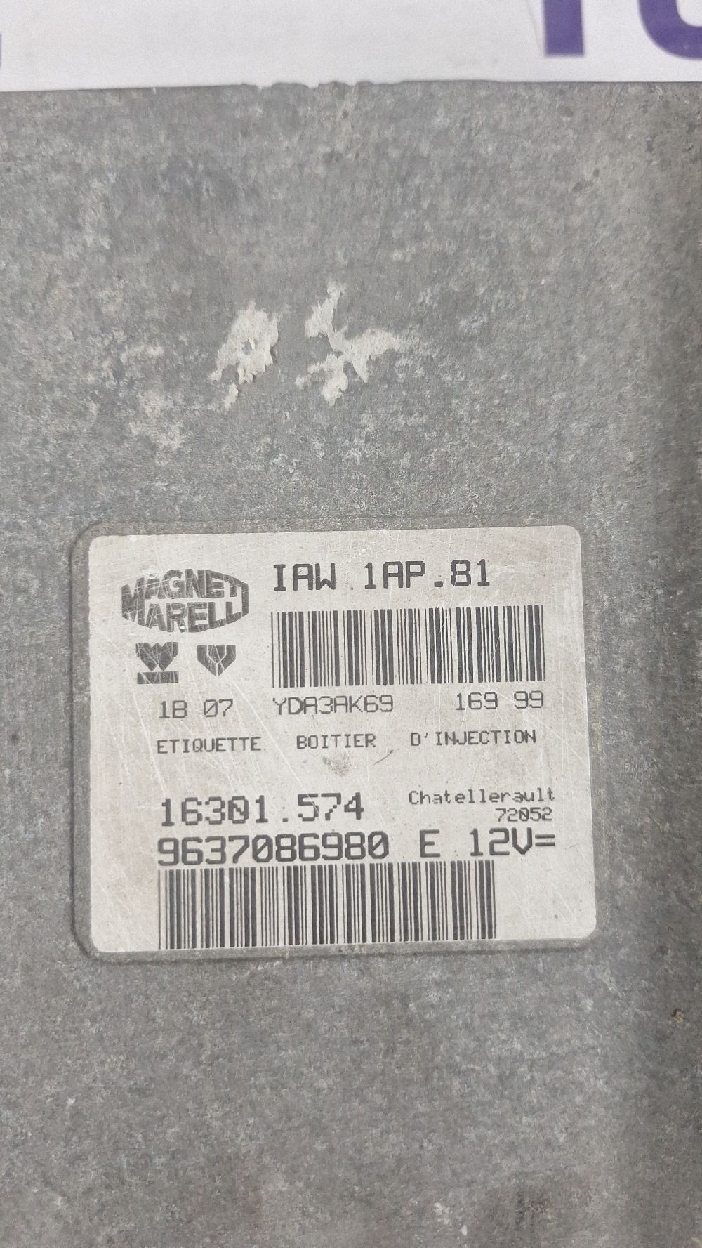 Calculator motor (ECU) Peugeot 206 206+ 2000 - 9637086980 IAW1AP81 16301574