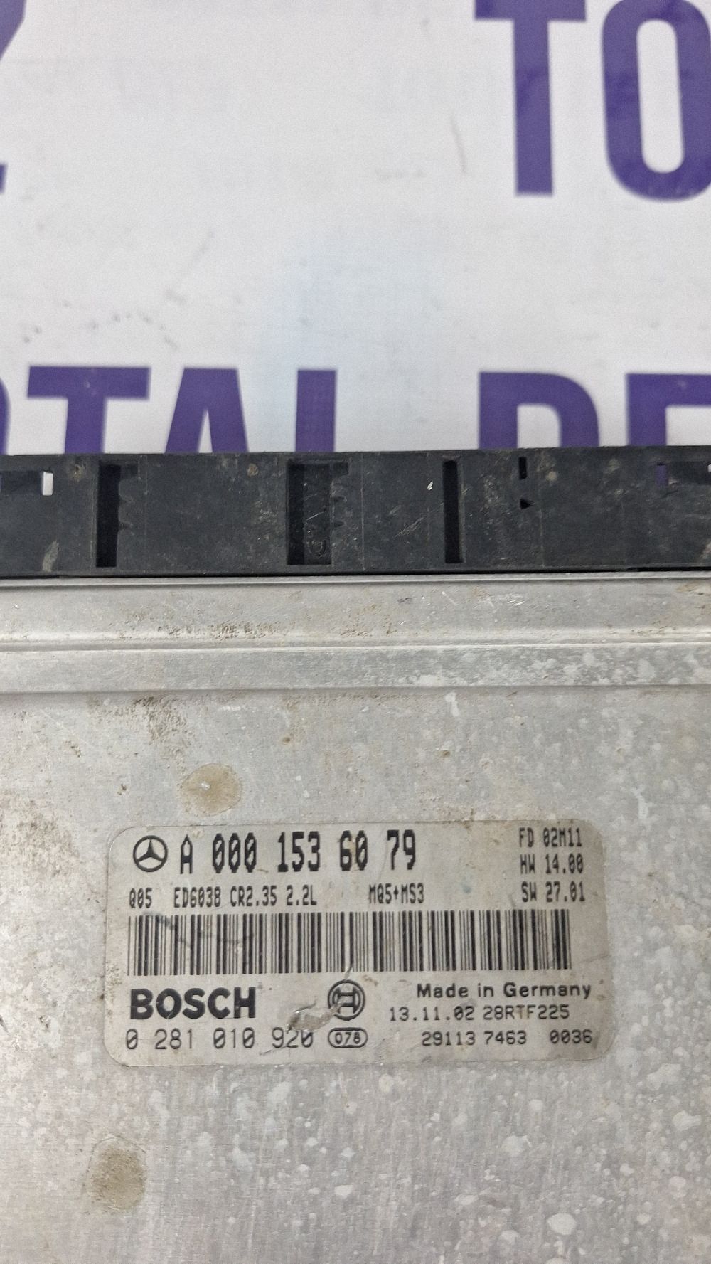 Calculator motor (ECU) Mercedes Sprinter W901 W902 W903 W904 2003 - A0001536079 0281010920