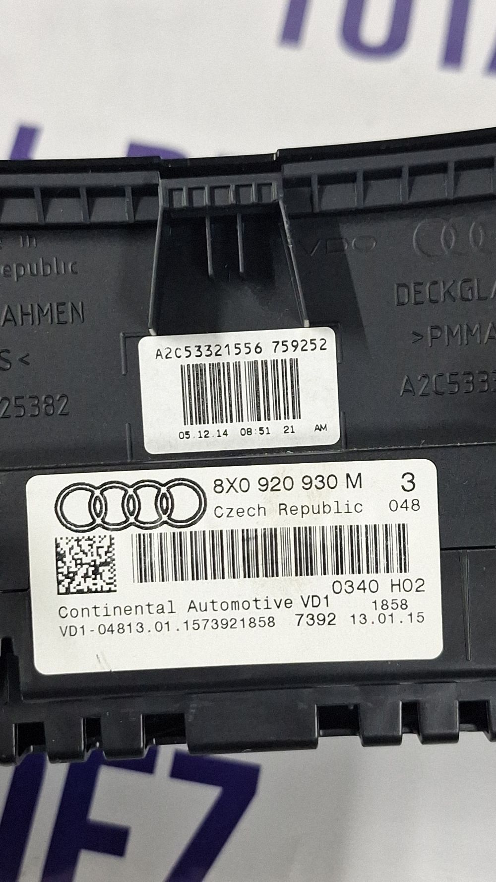 Ceasuri bord Audi A1 S1 2014 - 8X0920930M A2C53321556 VD10481301 CD104813