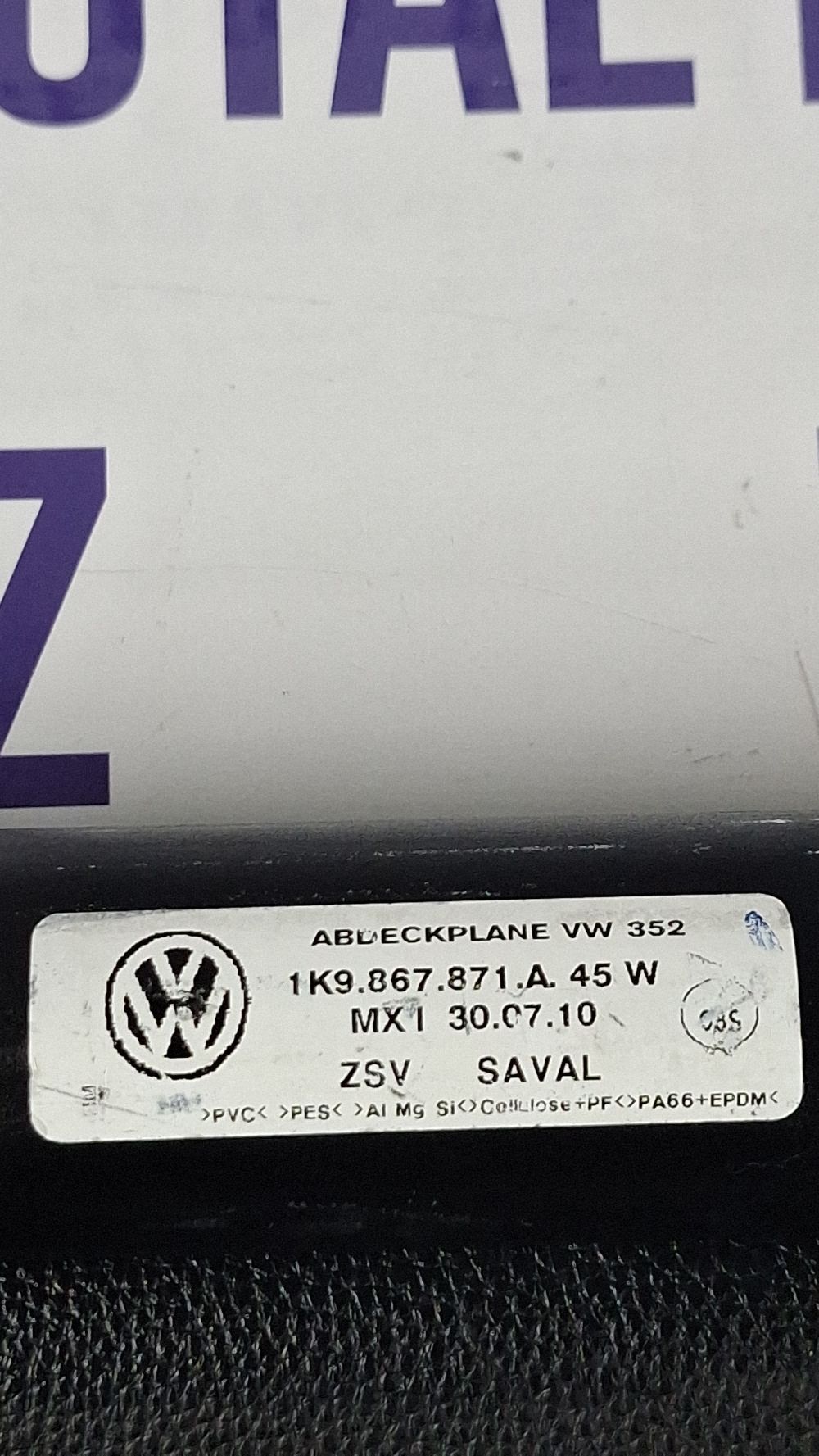 Polita portbagaj Volkswagen Golf V 2007 - 1K9867871A