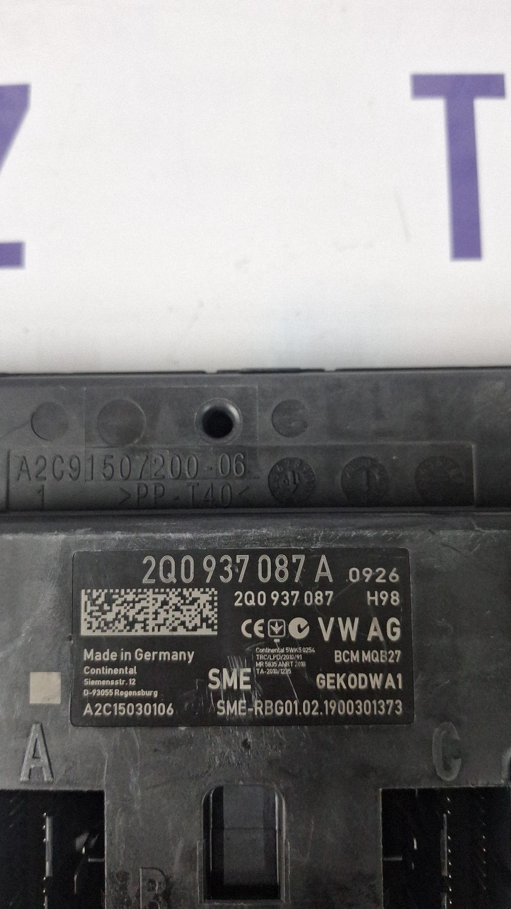 Calculator confort Volkswagen Polo VI 2019 - A2C91507200 2Q0937087A