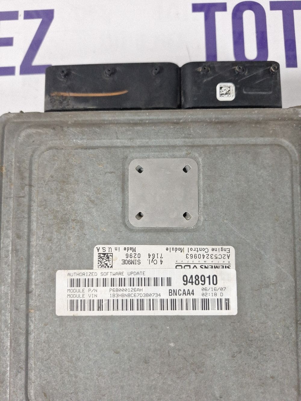 Calculator motor (ECU) Dodge Caliber 2007 - A2C53240963 0168176 P68000126AH