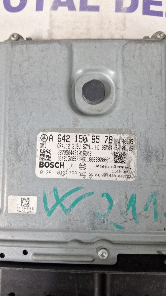 Calculator motor (ECU) Mercedes E-class 2007 - A6421508578 0281013722